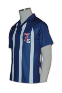 W086量身訂做球服衫  訂購團體球衣  設計球服供應商HK    寶藍色、白色間條